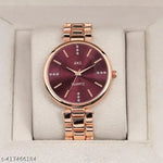 Vinar  Silver Dial Rose Belt Grils and Women Analog Watch