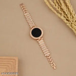 Digital Watch Combo - For Women Luxury LED Touch Screen CZ Stone Bracelet Watch Eleegant Timepiece