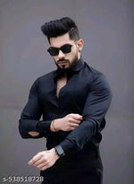 Mens wear trendy look solid readymade long sleeves shirts