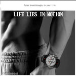 White Dial Multi-Functional Automatic Waterproof synthetic Green Strap Sport Digital Watch - For Boys