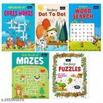 Quizs and Puzzle for Kids Set of 5 Educational Puzzle Collection with Brain Games, Word Search, Mazes, Dot to Dot, Puzzle and Crossword Challenges