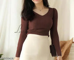 Polyester Crop Top For Women Korean Top For Women Fashion Top Party Trendy Top Under 299