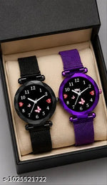 Women's Black Strap Butterfly desigen megnet Watch