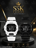 White Dial Multi-Functional Automatic Waterproof synthetic Green Strap Sport Digital Watch - For Boys