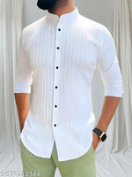 Mens wear trendy look solid readymade long sleeves shirts