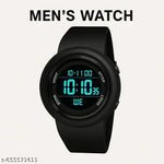 Combo Offer For Mens Digital Dial Black Solid Design Strap Multi Functional with Backlight Sports Watch for Men & Boy- Branded and trandy Black Color Strap Waterproof Digital Sports Watch for Men's Kids Watch for Boys Watch for Men Pack of 1