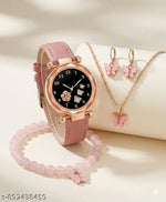 fashion jewellery new for woman and girlsTrendy Watch Bracelet Combo for Girls – Available in Black, White, Blue, Red & Pink