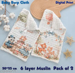 Kin and tin pack of 2 Soft and Gentle Muslin Baby Towels - Perfect for Your Little One