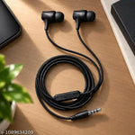 T&D Wired Earphones with Mic and Full Metal Body for Extra Bass & HD Sound with Passive Noise Cancellation White