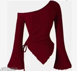 Letest women cold shoulder long sleeve top for girls