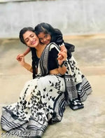 Dola Silk Saree With Jacquard Gap Bodar Kalamkari Print