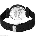 Jainx JW8552 Black Silicone Band Analog Watch for Women