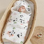 BRANDONN Baby Blanket New Born Hooded Wrapper Cum baby Swaddle Blanket For Baby Boys And Baby Girls Pack of 4