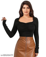 Polyester Crop Top For Women Korean Top For Women Fashion Top Party Trendy Top Under 299