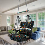 Cotton Baby Swing Jhula with Safety Belt | Folding & Washable Swing for Kids 1-5 Years