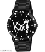 BEST QUALITY BEST PRICE Classy Analogue Black Dial Tranding  Pu Belt Watches For Men Boys