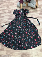 Trendy & Stylish printed dress for women & Girls (Black)