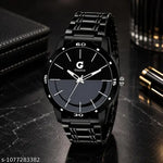Black Stainless Steel Chain Analog Watch - For Men
