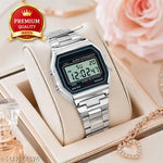 Trending Silver Colour Square Dial Digital Watch for Womens n Mens