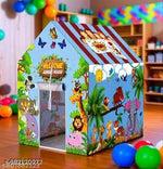 This foldable tent house can be used indoors as a toy house or outdoors as a kids play tent