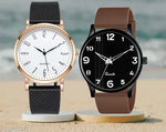 Watch Combo BUY 1 GET1FREE Black Designer Professional PU Analog Watch pack of 2
