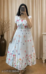 One Piec Dress | Dress for Parties | Women's Printed Dress | Women’s Party Dress | Printed Women’s Dress | Summer Casual Dress | Fancy & LigthWeigth Gown for Women and Girls | Stylish Western Frock