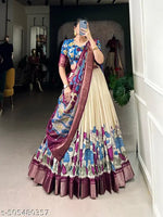 Women's Collection Dolla Silk Lehenga Choli Patola Print with Foil Work With Unstitched Blouse