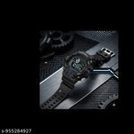 Men's Black Multifunction Sports Watch with Analog Digital Display
