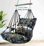 Cotton Baby Swing Jhula with Safety Belt | Folding & Washable Swing for Kids 1-5 Years