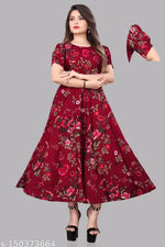 Trendy & Stylish printed dress for women & Girls (Black)