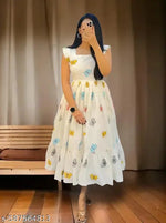 One Piec Dress | Dress for Parties | Women's Printed Dress | Women’s Party Dress | Printed Women’s Dress | Summer Casual Dress | Fancy & LigthWeigth Gown for Women and Girls | Stylish Western Frock