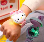 GOODLIKE Kitty Cat. Character Multicolored Glowing Light and Musical Digital Girl's Wrist Watch | Unique Cute Cartoon Character on Strap | Soft Silicone. Strap | Suitable for Age 3-12 Year Kids
