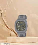 Square Analog Watches with Silicon Strap Stylish ADDI Designer Combo Watch for Mens & Boys