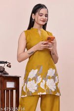 Women's Full Embroidery Co-ord Set of Top and Bottom