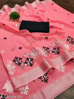 Chanderi Chanderi Cotton Cotton Saree Cotton Silk Cream Simple Lace border Saree With blouse under 300 dailywear fancy sarees