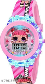 Cat 3D Action Figure Hello Kitty Face Based Toy Design Digital Glowing Watch with Disco Music and Blinking Lights for Kids | for Boys Girls- Good Birthday Return Gift
