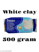 White Clay for modelling (500 gm) , mandala , pottery art and children art clay for projects