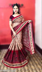 Pure cotton fancy printed saree inspired from sambalpuri saree