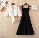 Fancy Georgette Knee Length Full Sleeve Round Neck Dori Belt  Dress