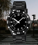 BEST QUALITY BEST PRICE Classy Analogue Black Dial Tranding  Pu Belt Watches For Men Boys