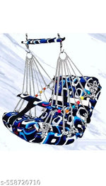 Cotton Baby Swing Jhula with Safety Belt | Folding & Washable Swing for Kids 1-5 Years