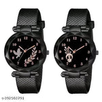 Analog Women's Watch (Black Dial) (Pack of 2)