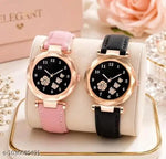 Women's Black Strap Butterfly desigen megnet Watch