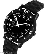 BEST QUALITY BEST PRICE Classy Analogue Black Dial Tranding  Pu Belt Watches For Men Boys