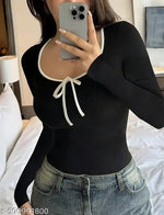 Letest women cold shoulder long sleeve top for girls