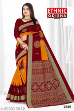 Pure cotton fancy printed saree inspired from sambalpuri saree