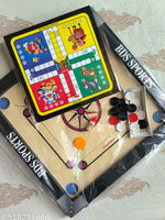 CARROM BOARD 20*20 INCHES , LUDO & SNAKE , CARROM COINS 20 PCS. , POWDER & STRICKER A40