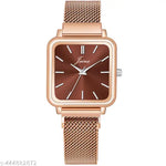 Jainx Rose Gold Magnet Mesh Chain Analog Wrist Watch for Women