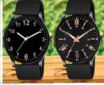Watch Combo BUY 1 GET1FREE Black Designer Professional PU Analog Watch pack of 2