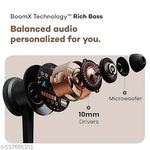 Black Bluetooth Neckband, Bluetooth Earphones, Fast Charging HD Quality Sound, neckband wireless headphone earbuds, Bluetooth Headphones with Long Hours of Playtime & Compatible for all Smartphones - Black